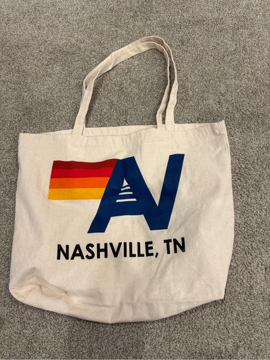 Aviator Nation Accessories - Nashville TN Canvas Tote with Colorful Stripe Logo
